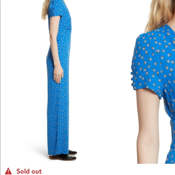 Free People Blue Patterned Pant Romper - Picture 5 of 7